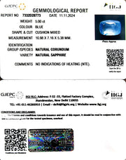 5.00/CT Natural Blue Sapphire with Govt Lab Certificate-12210